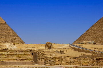 The great pyramids and Sphinx monument, Giza, Cairo, Egypt