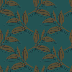 Lemon tree branch.Image in the style of engraving on a white and colored background.Seamless pattern.