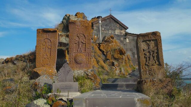Ancient Carved Stones Khachkars in Armenia
