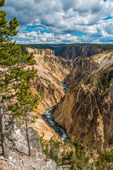 River flowing through the popular Grand Canyon of the Yellowstone