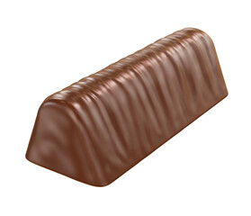 Chocolate coated bar. 3d illustration. Isolated background