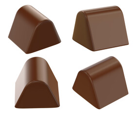 Chocolate coated bar. 3d illustration. Isolated background