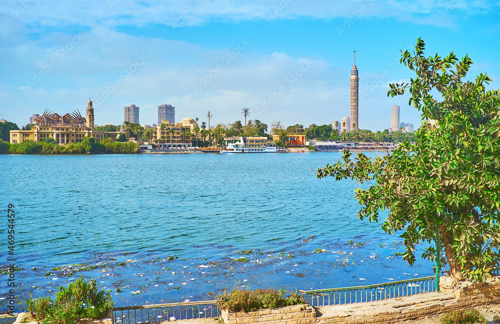 Sticker Walk along the Nile river, Cairo, Egypt