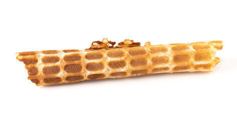 waffle roll isolated on white background