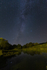 milky way landscape on the river