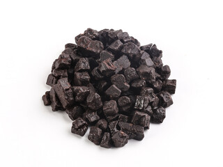 chocolate sprinkles on white background