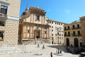 Obraz premium PALERMO, ITALY - JULY 05, 2020: Santa Caterina d'Alessandria church, Palermo, Italy