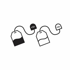 Set of tea bag icon on white background