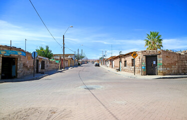 Fototapeta na wymiar Toconao, an Impressive Small Town near San Pedro de Atacama, Antofagasta Region in Northern Chile