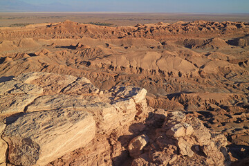 Fototapeta premium Incredible Rock Formations at Valley of the Moon or Valle de la Luna, Atacama Desert, Los Flamencos National Reserve, Northern Chile, South America