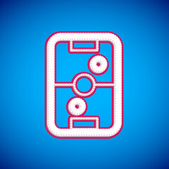 White Air hockey table icon isolated on blue background. Vector