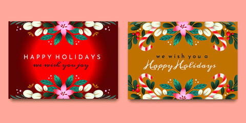 Merry christmas and happy new year greeting background design