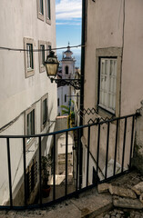 Narrow street in Lisbon old town