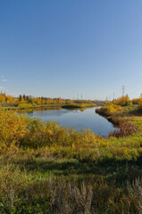 Fototapeta na wymiar Pylypow Wetlands on a Clear Autumn Day