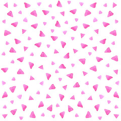 Watercolor pink triangles seamless vector pattern