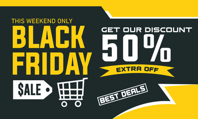 Black Friday Sale Banner Layout Design Vector