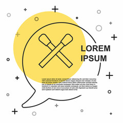 Black line Burning match with fire icon isolated on white background. Match with fire. Matches sign. Random dynamic shapes. Vector