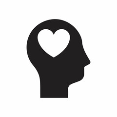 head heart icon. Simple icon illustration elements of brain process icon