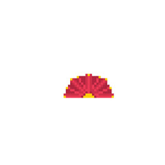 Fan pixel icon. Element design for logo, stickers, web, embroidery and mobile app. Isolated vector illustration. 8-bit sprite.