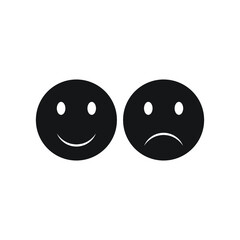 happy and sad face with smile icon