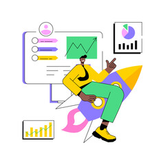Data driven marketing abstract concept vector illustration. Data-driven strategy, consumer behavior analysis, digital marketing trend, campaign, user data, customer information abstract metaphor.