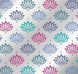 Colorful water lilies, wedding card design, royal India	