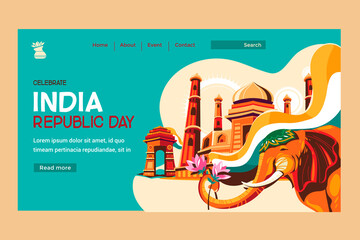India Republic Day Landing Page Concept