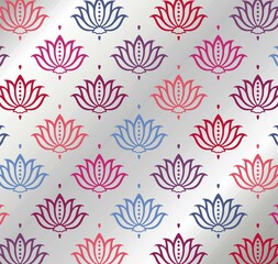 Colorful water lilies, wedding card design, royal India	