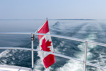 Canadian Flag on boat to celebrate Canada Day on July 1st
