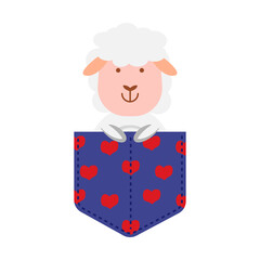 Cartoon pocket animal sheep design
