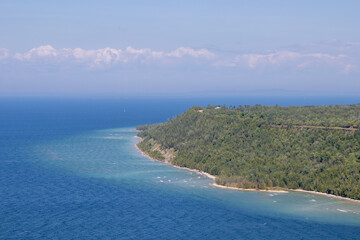Fototapeta premium aerial view of Manitoulin Island coast on a summer day