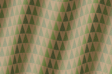 green and gold rolling shiny christmas tree tile pattern