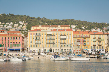 Fototapeta na wymiar Nice, well known city in cote d'azur, south of france, in summer