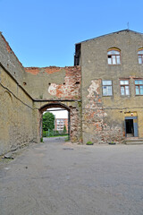 Fototapeta na wymiar View of the gate of the order castle Labiau, XIII century. Polessk, Kaliningrad region