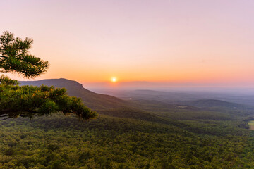 sunset in the mountains