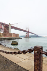 View on Golden Gate Bridge from Golden Gate Beach, San Francisco