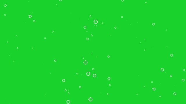 Snowfall Background Animation With Cute Falling Snowflakes, Template On Green Screen, Winter Greeting Video Idea, 4k Resolution