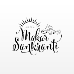 Happy Makar Sankranti Creative Text Typography Design