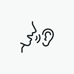 Ear Listen Noise Voice vector sign icon