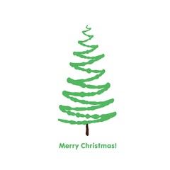 abstract Christmas tree vector illustration, minimalistic holiday clipart good for card and print design