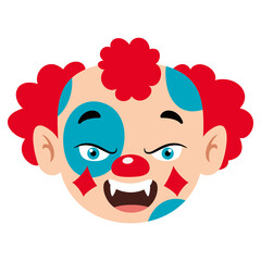 Cartoon Drawing Of A Creepy Clown Face