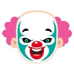 Cartoon Drawing Of A Creepy Clown Face