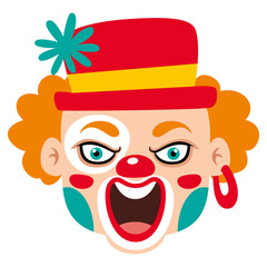 Cartoon Drawing Of A Creepy Clown Face