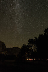 Fototapeta premium Great starry night with view of the Milky Way in the Yosemite Valley