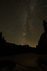 Obraz na płótnie Canvas Great starry night with view of the Milky Way in the Yosemite Valley