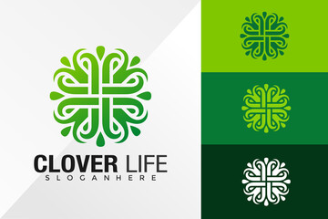 Nature Clover Life Logo Design Vector Template