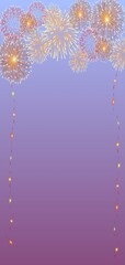 Naklejka na ściany i meble Purple festive background with fireworks 