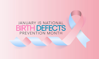 Obraz premium Birth defects prevention month is observed every year in January, are structural changes present at birth that can affect almost any part or parts of the body. Vector illustration