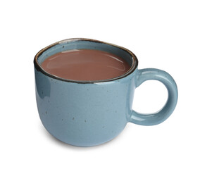 Cup of delicious hot chocolate isolated on white