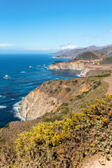 Scenic pacific coast at the Big Sur Highway No 1 in California